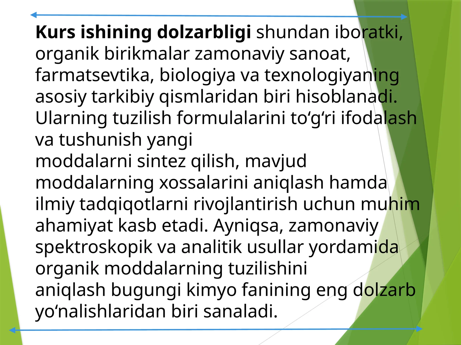 Organik birikmalar tuzilishi