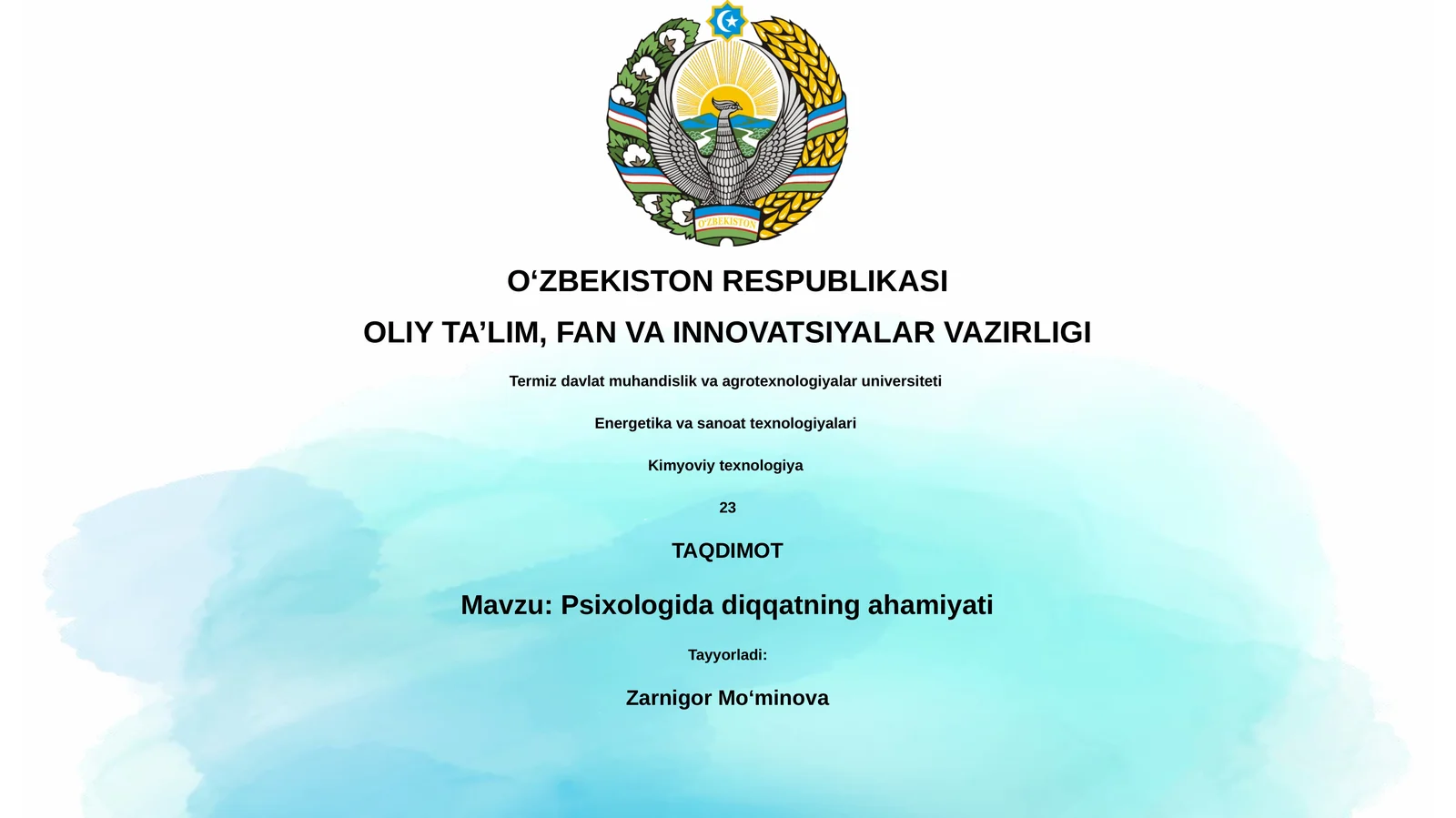 Psixologida diqqatning ahamiyati