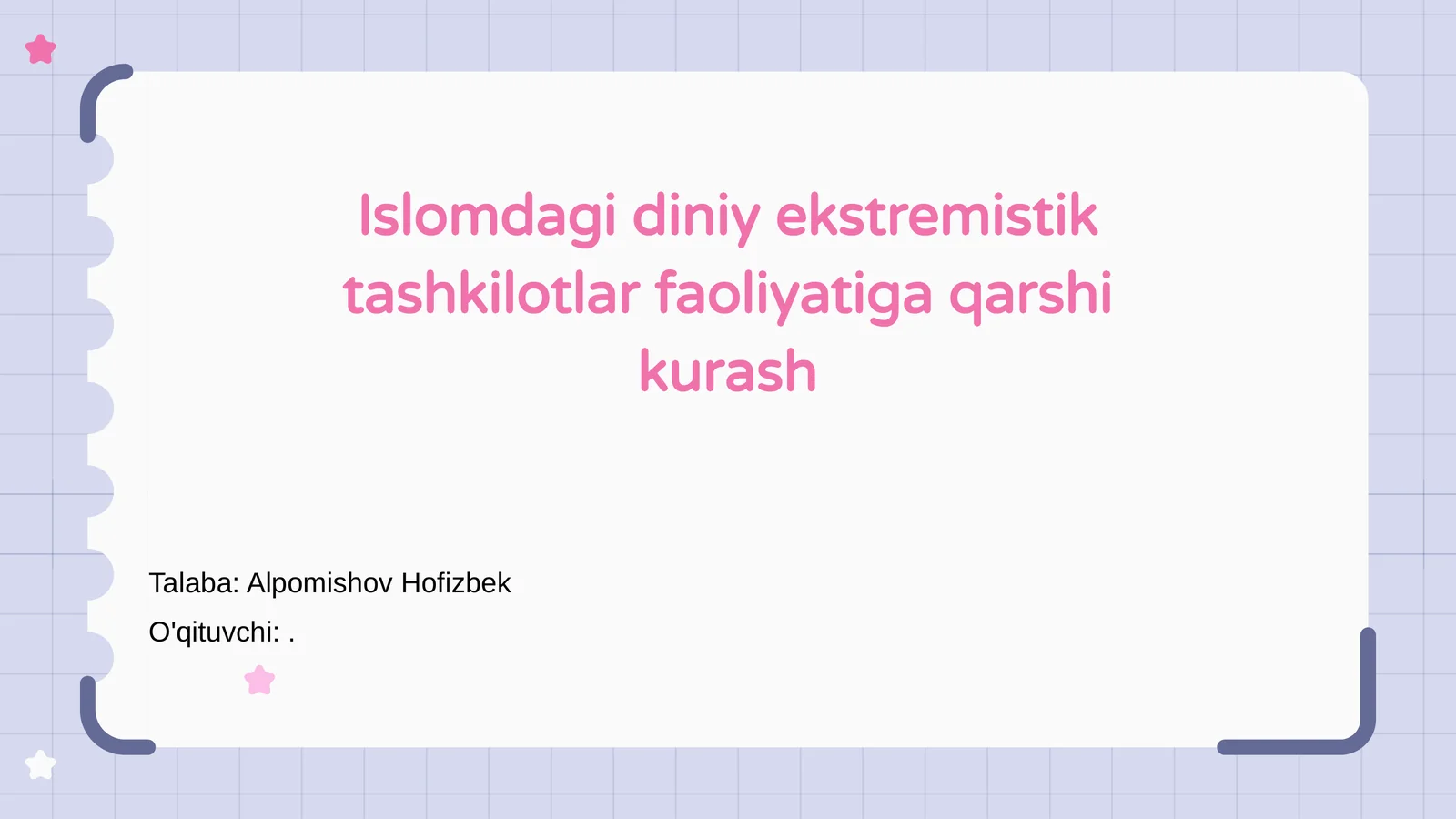 Islomdagi diniy ekstremistik tashkilotlar faoliyatiga qarshi kurash