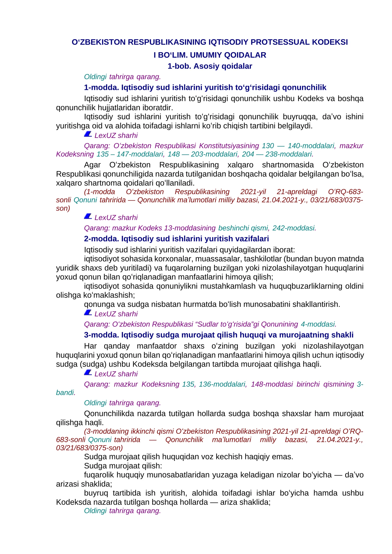 Oʻzbekiston Respublikasining Iqtisodiy protsessual kodeksi