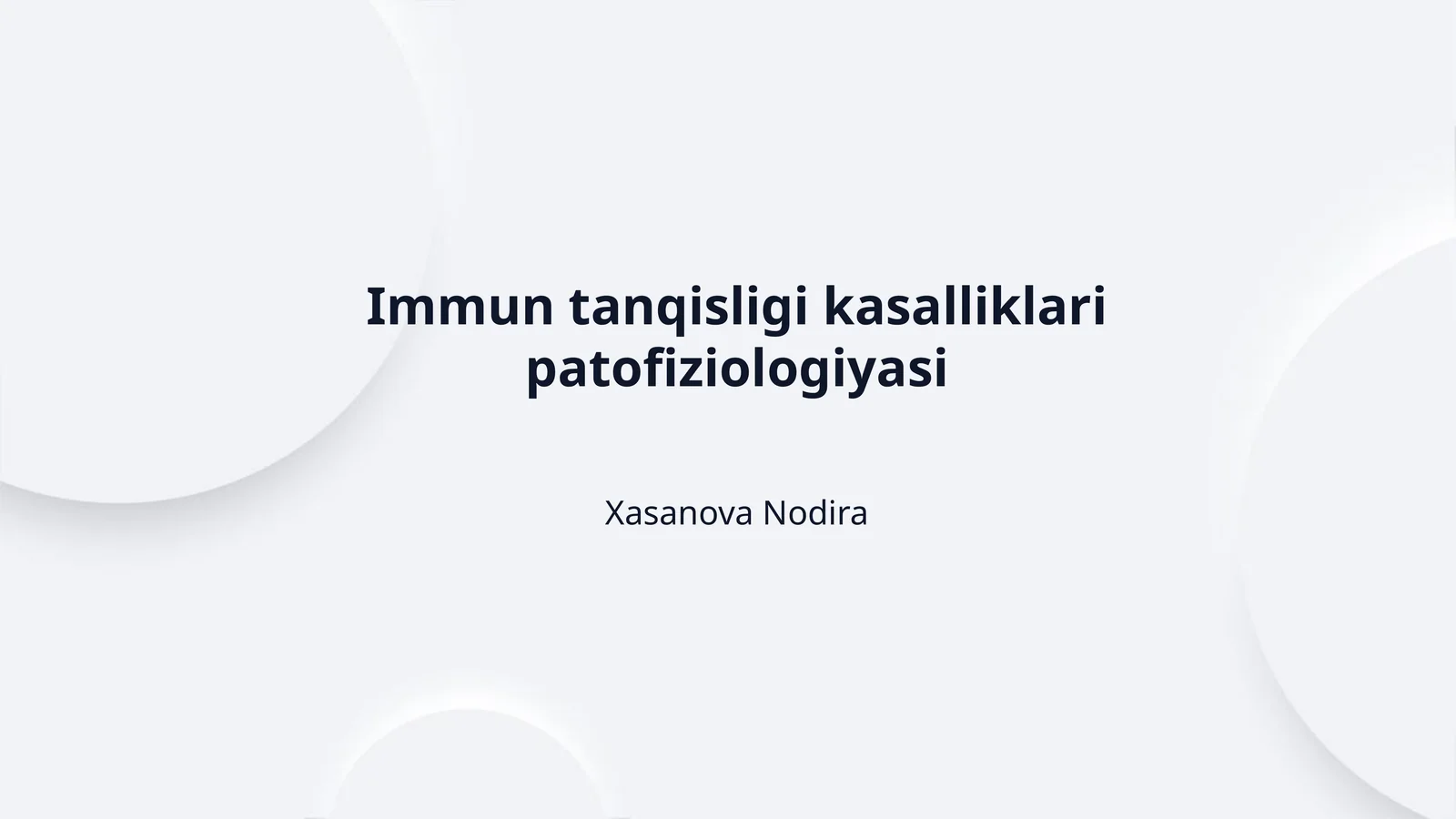 Immun tanqisligi kasalliklari patofiziologiyasi