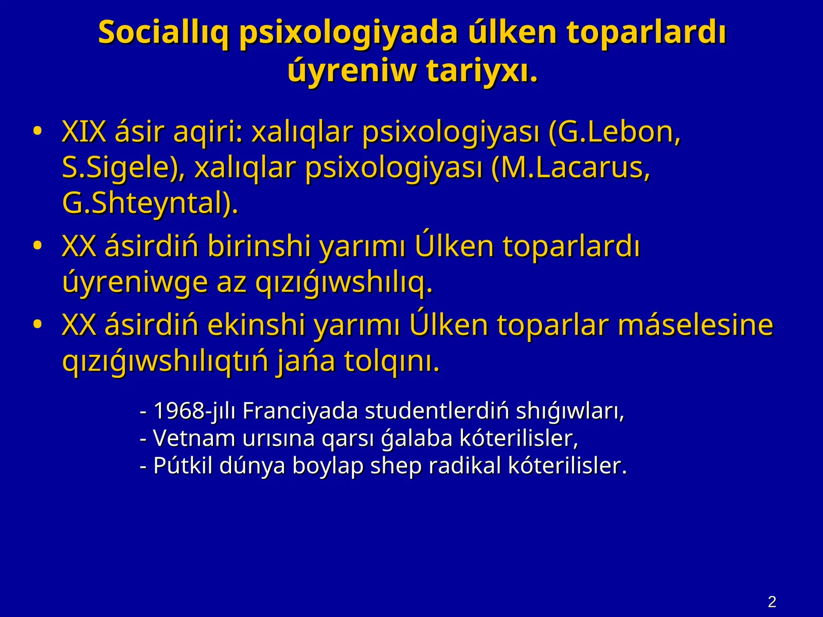 Úlken toparlar ham massalıq psixologiya