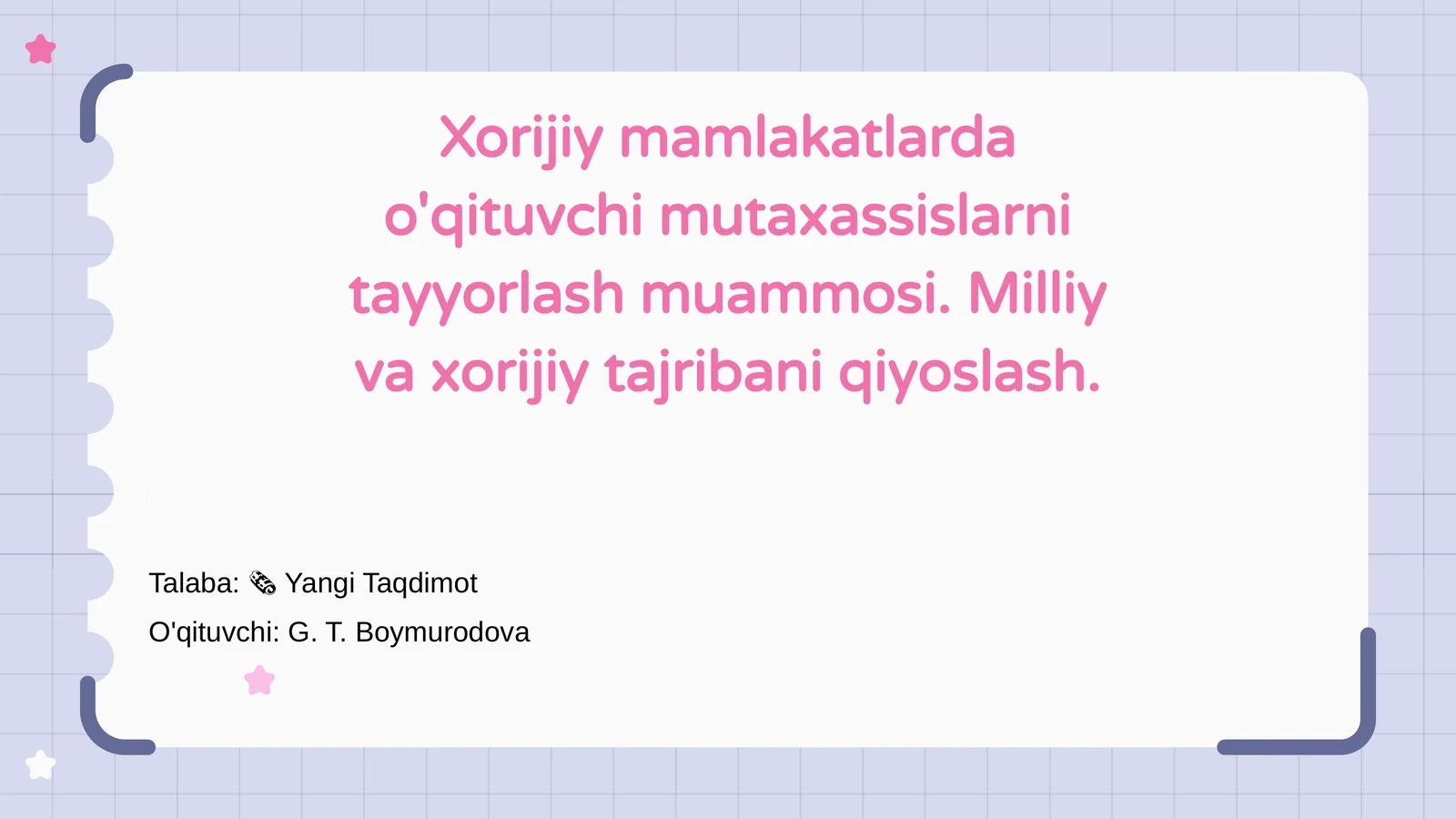 Xorijiy mamlakatlarda o'qituvchi tayyorlash muammosi
