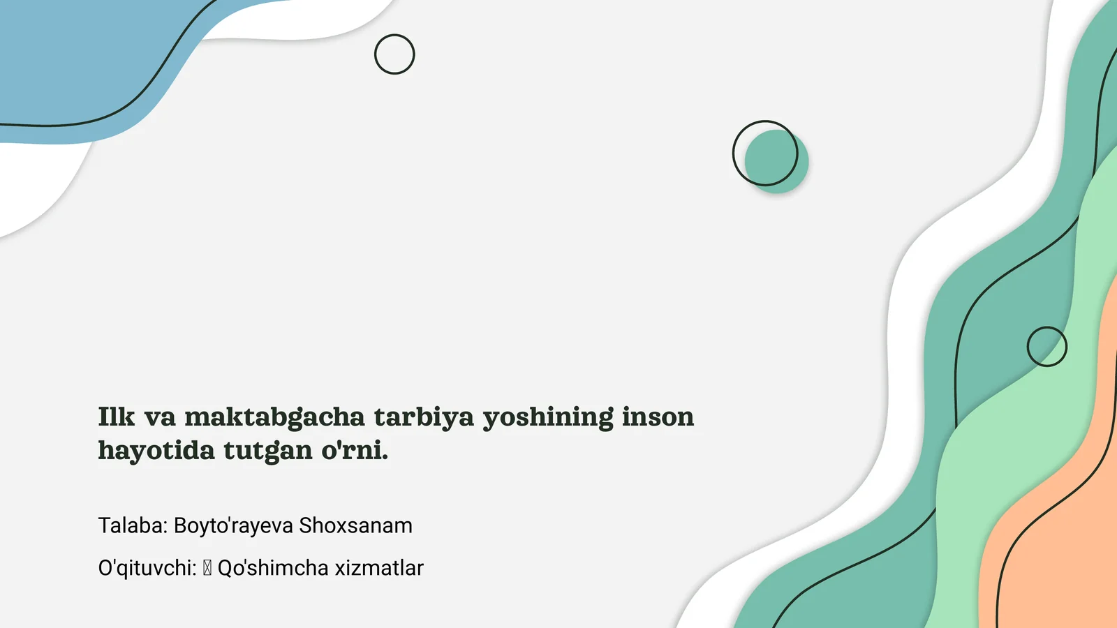 Ilk va maktabgacha tarbiya