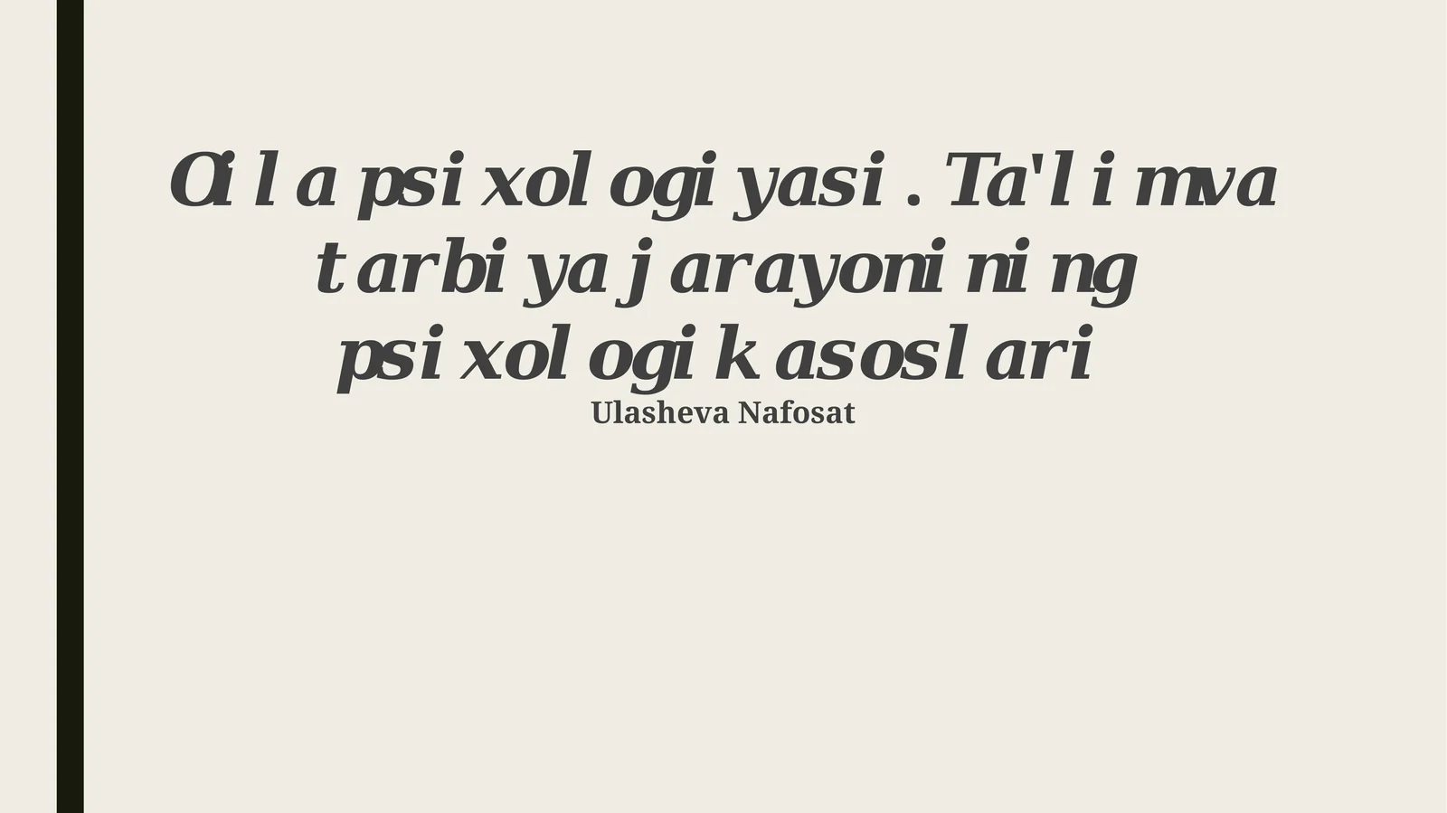 Ta'lim psixologiyasi
