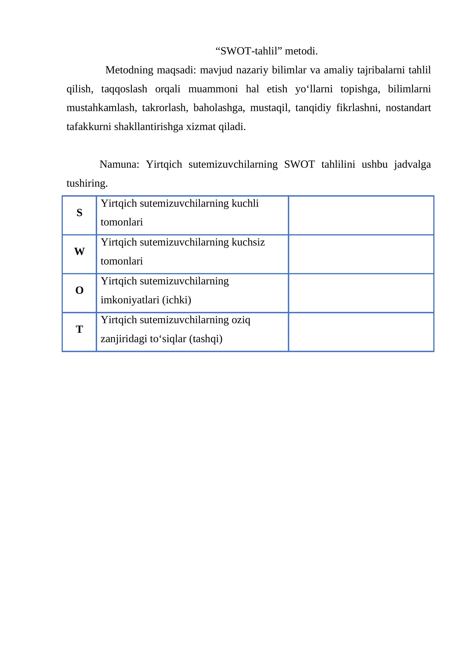 SWOT-tahlil metodi