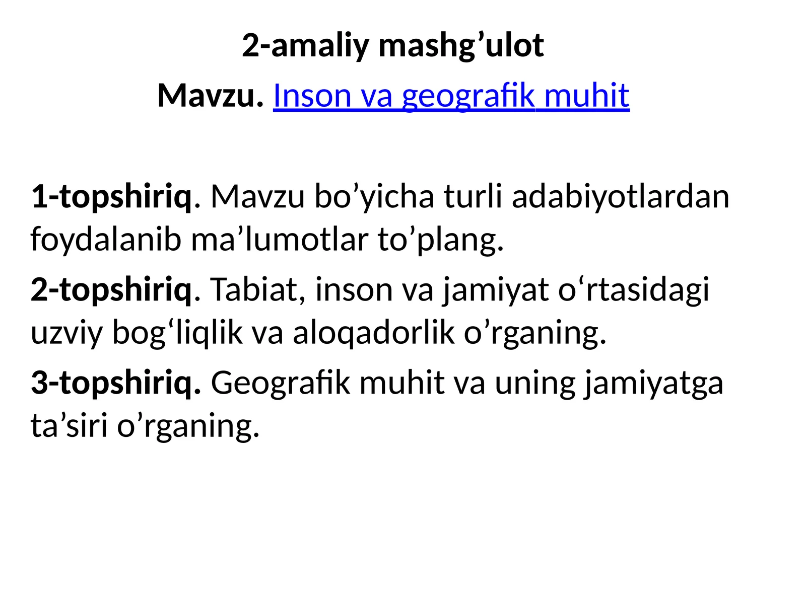 Inson va geografik muhit