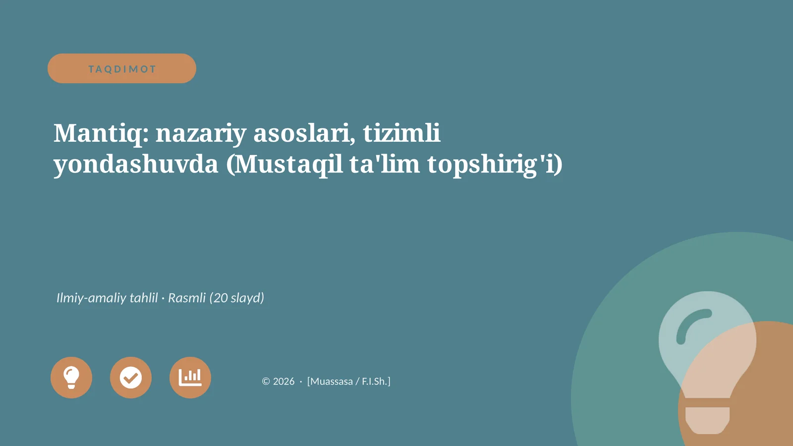 Mantiq: nazariy asoslari, tizimli yondashuvda