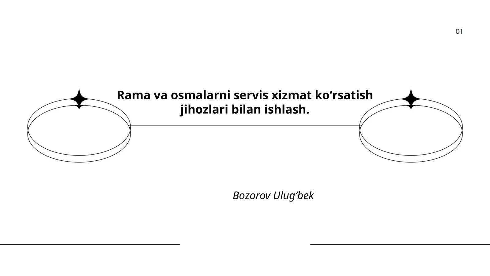 Rama va osmalarni servis xizmat koʻrsatish jihozlari bilan ishlash