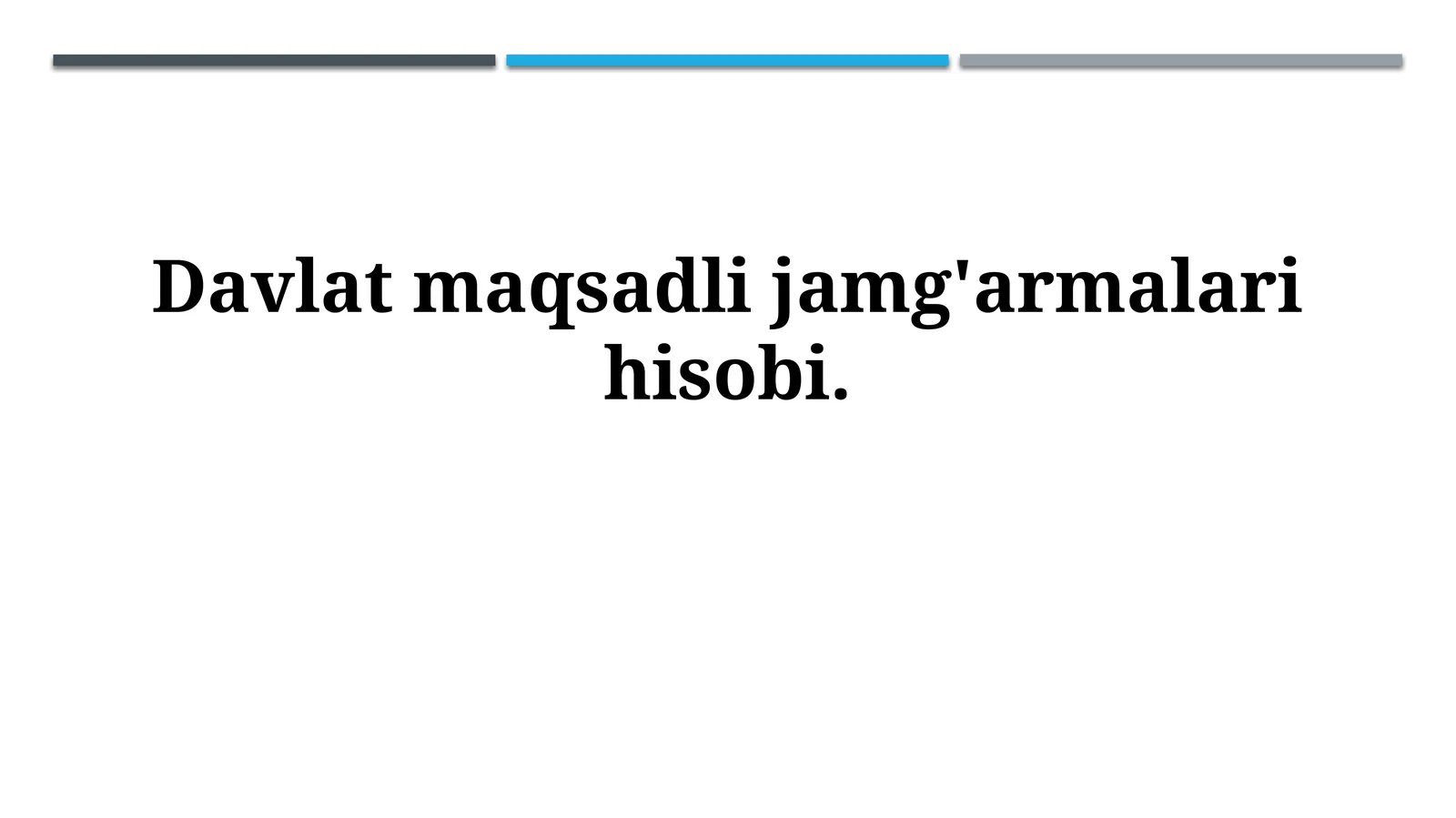 Davlat maqsadli jamg'armalari hisobi