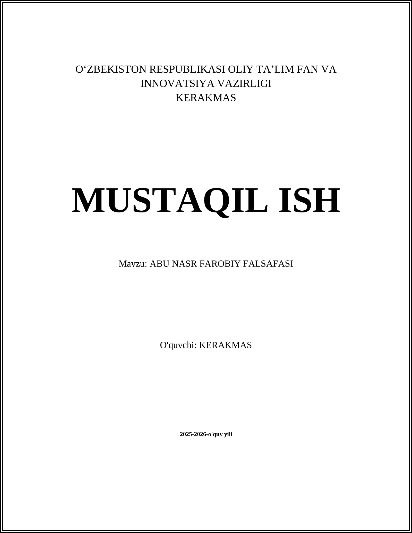 ABU NASR FAROBIY FALSAFASI