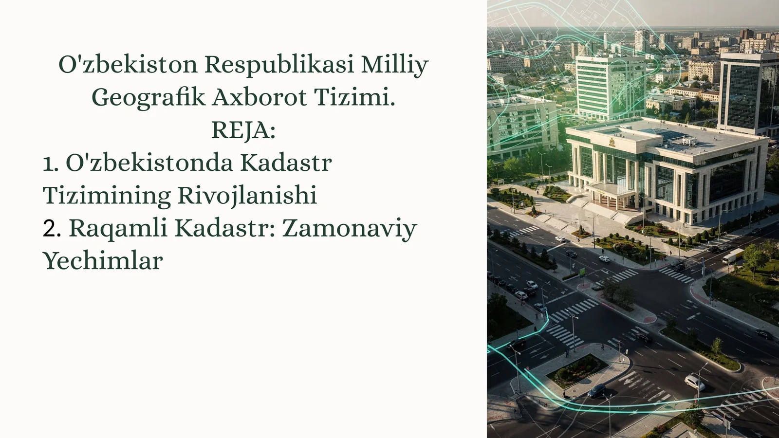 O'zbekiston Respublikasi Milliy GeografikAxborotTizimi