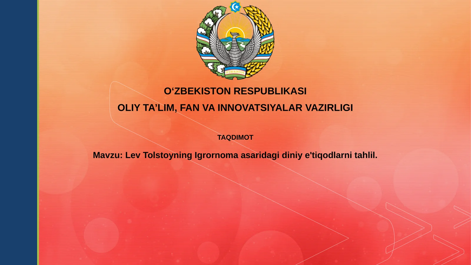 LevTolstoyningIgrornomaasaridagidiniye'tiqodlarnitahlil