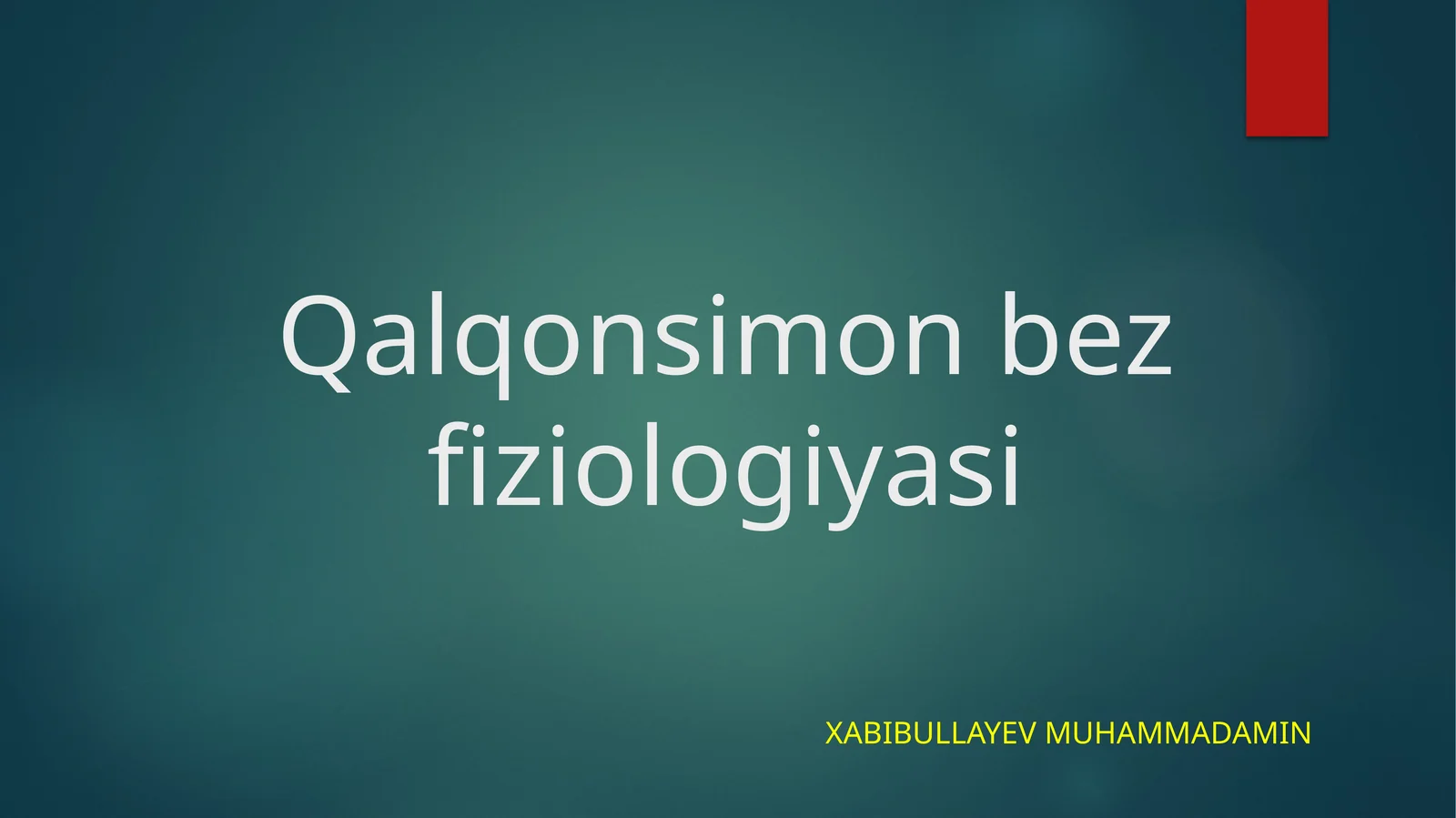 Qalqonsimon bez fiziologiyasi