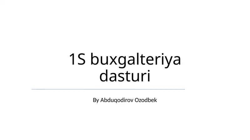 1S buxgalteriya dasturi