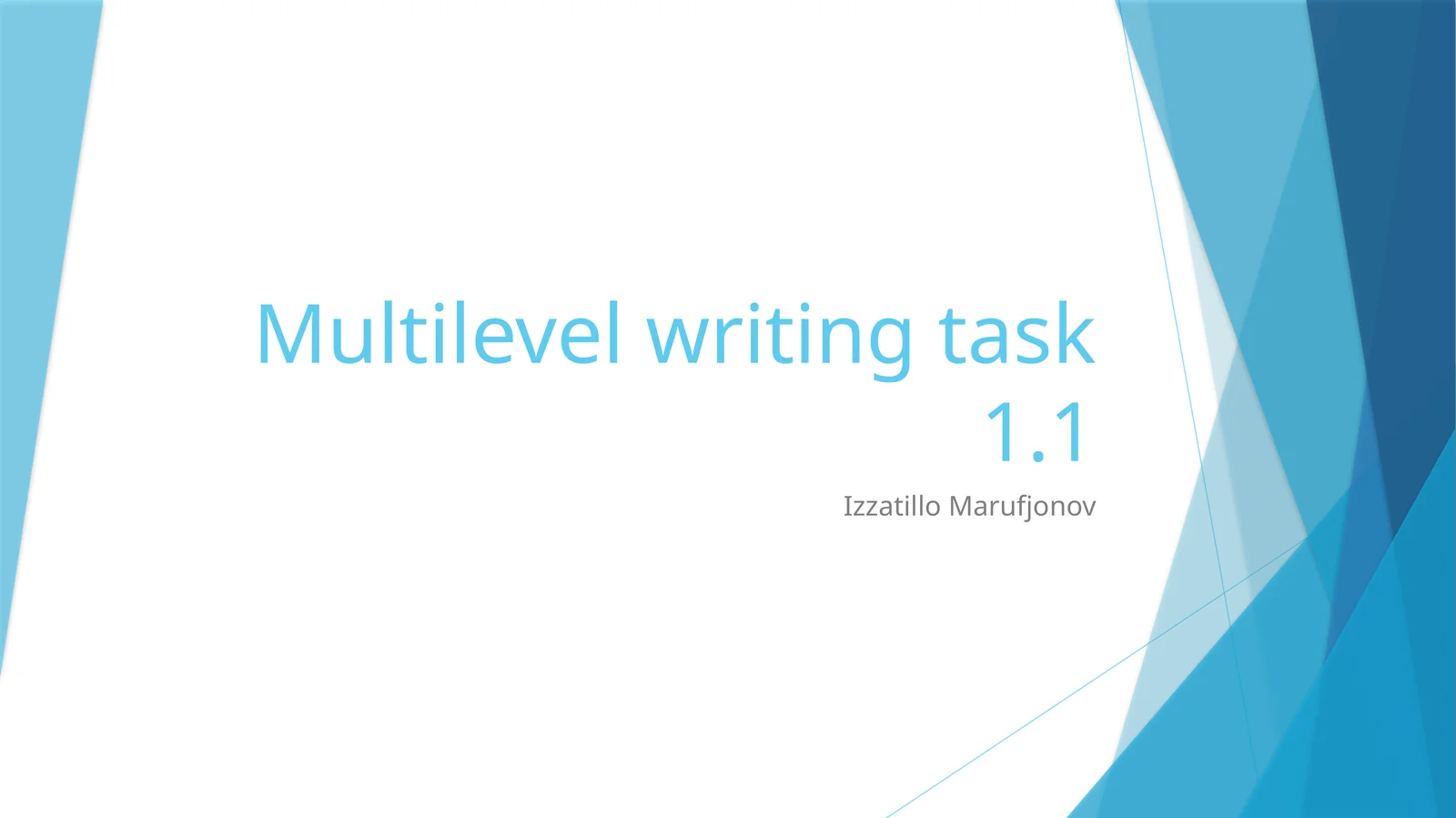 Multilevel writing task 1.1