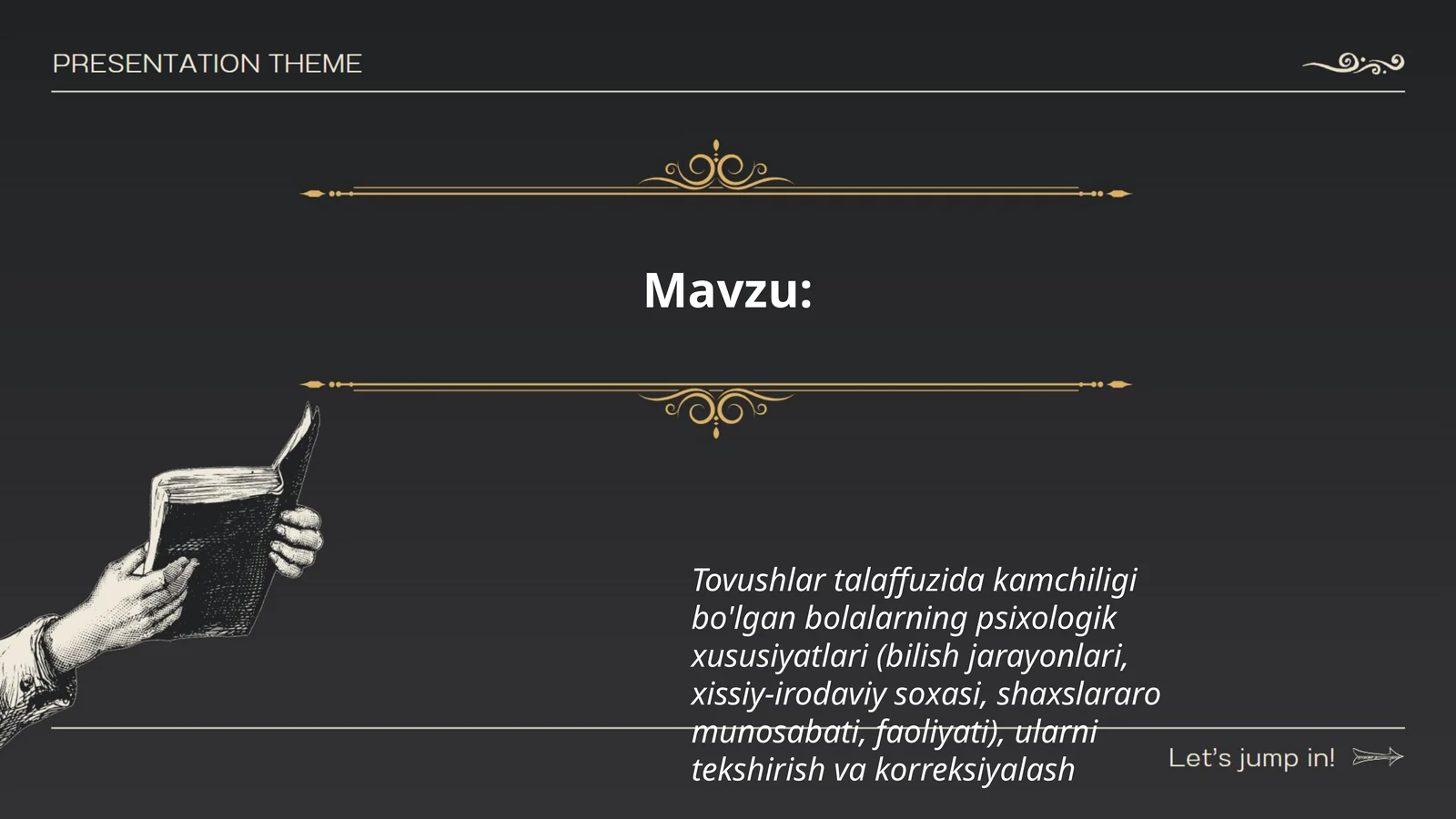 Tovushlar talaffuzida kamchiligi bo'lgan bolalarning psixologik xususiyatlari (bilish jarayonlari, xissiy-irodaviy soxasi, shaxslararo munosabati, faoliyati), ularni tekshirish va korreksiyalash
