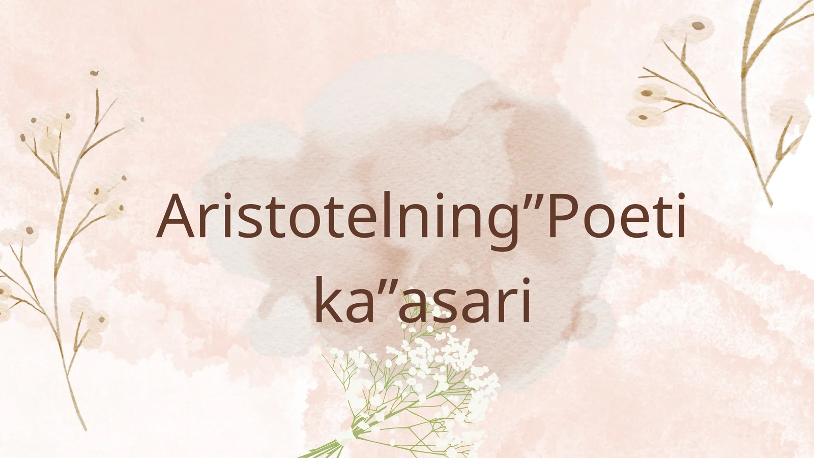 Aristotelning "Poetika"asari