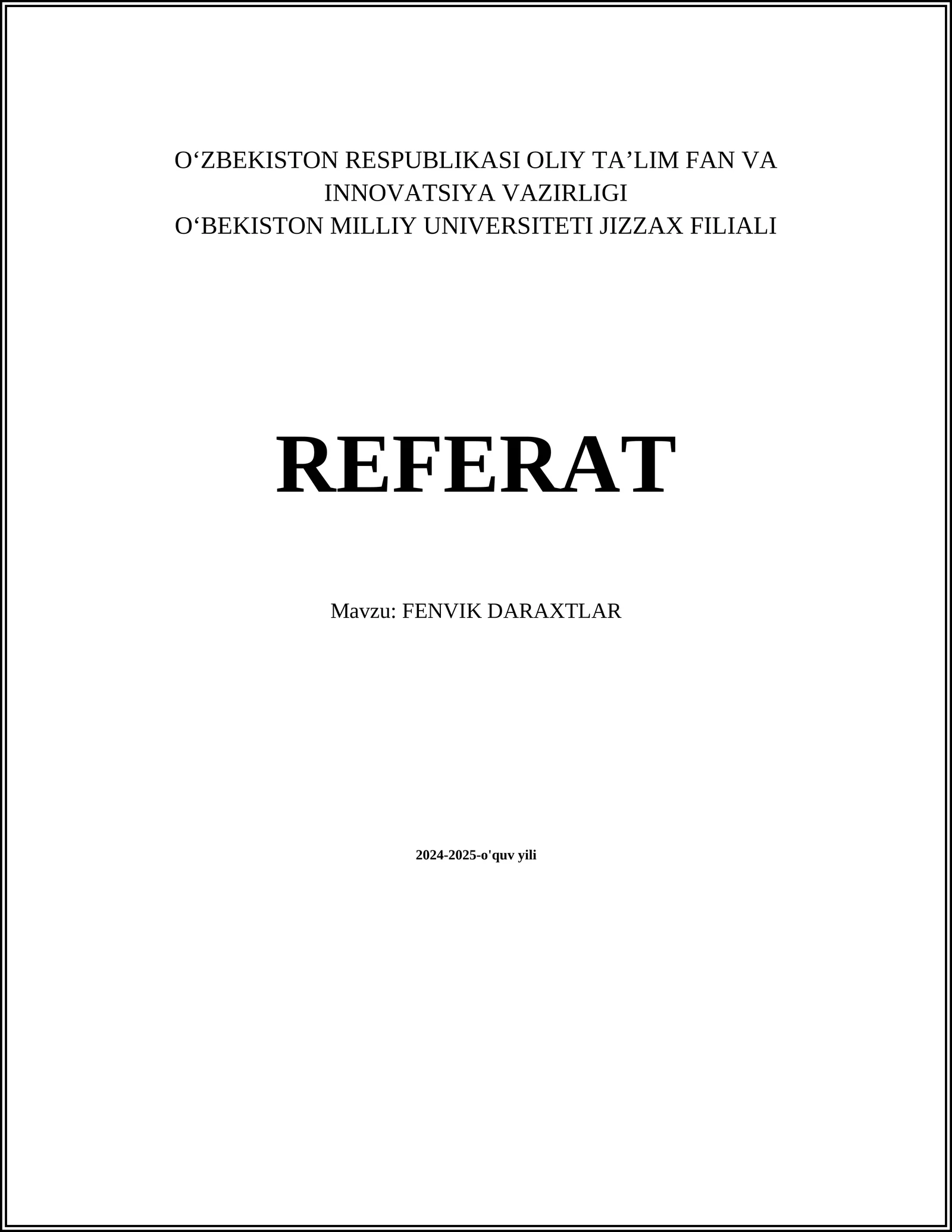 FENVIK DARAXTLAR