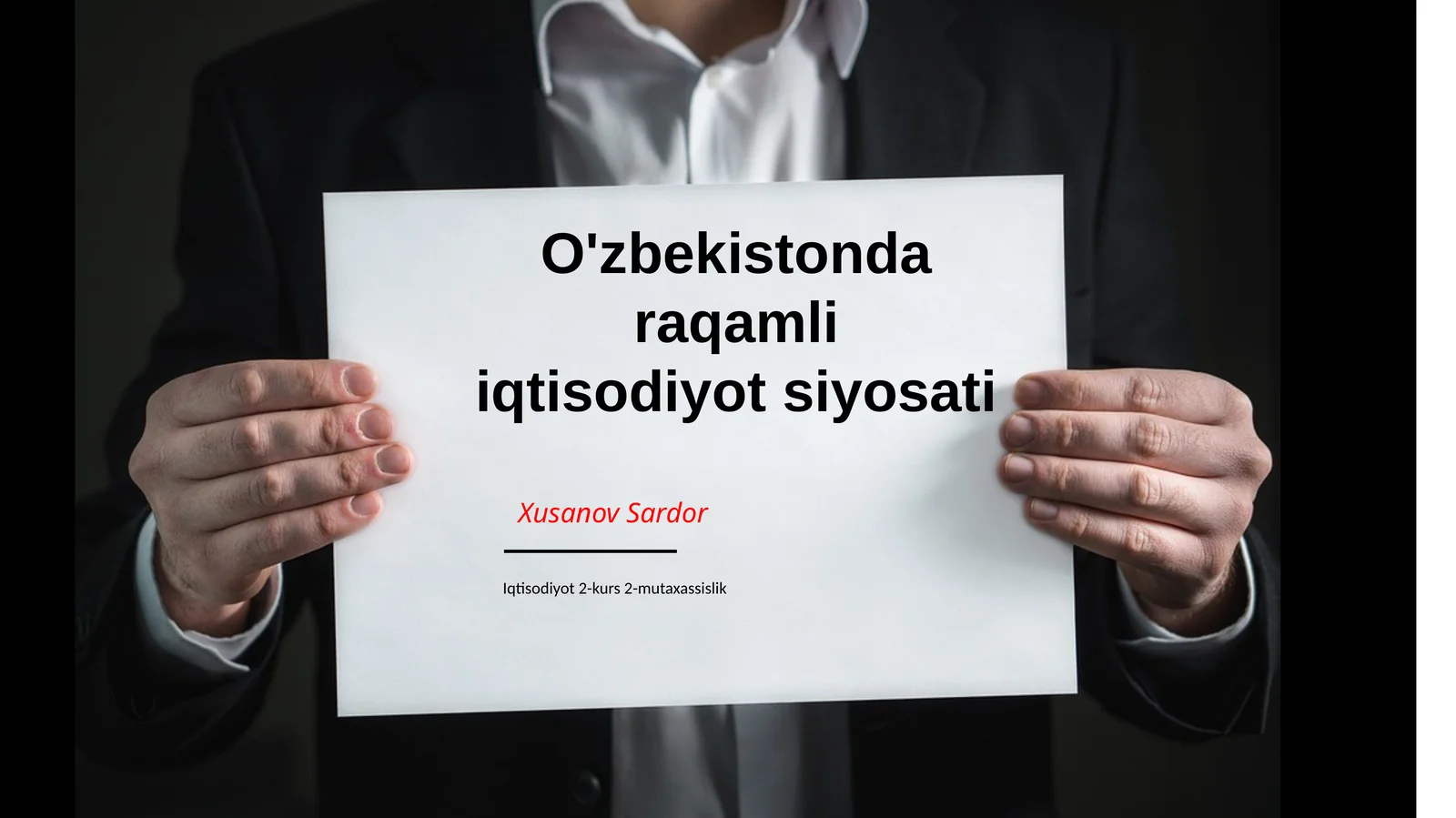 O'zbekistonda raqamli iqtisodiyot siyosati