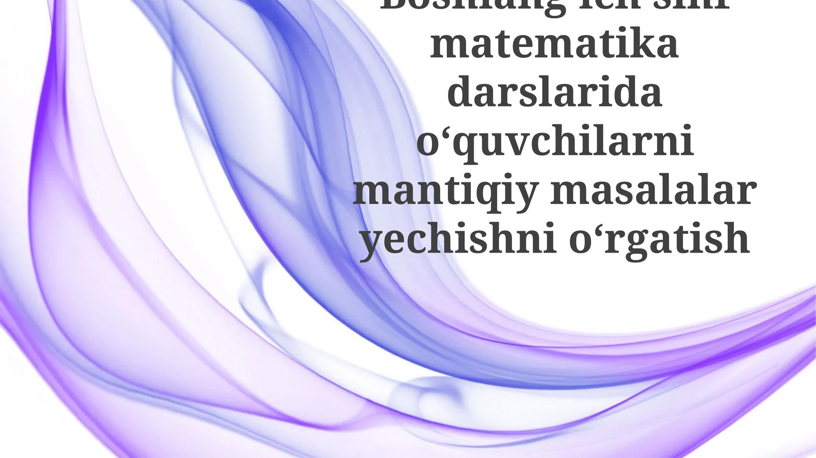 Boshlangʻich sinf matematika darslari