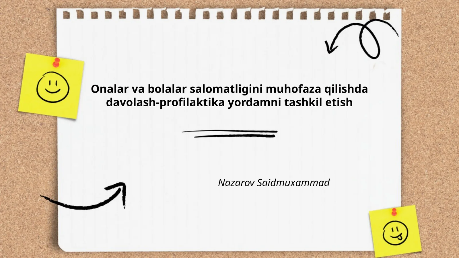 Onalar va bolalar salomatligini muhofaza qilishda davolash-profilaktika yordamni tashkil etish