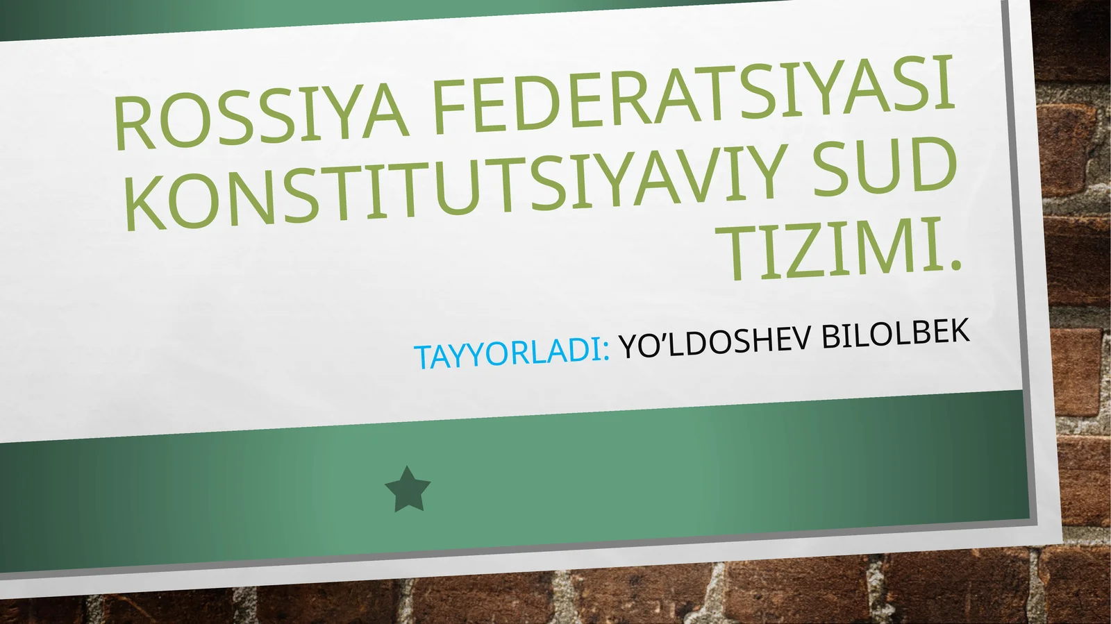 Rossiya federatsiyasi konstitutsiyaviy sud tizimi