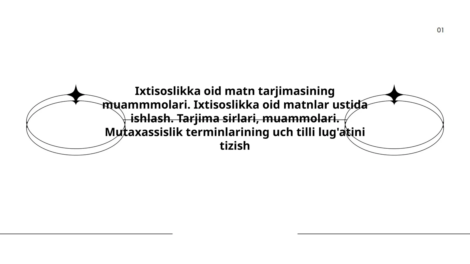 Ixtisoslikka oid matn tarjimasining muammmolari