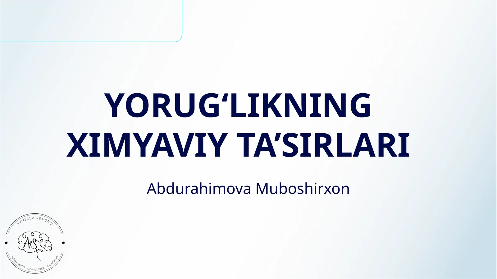 YORUG‘LIKNING XIMYAVIY TA’SIRLARI