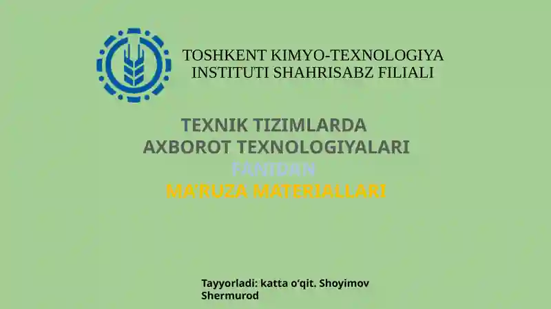 RAQAMLI IQTISODIYOT. INTELEKTUAL BOSHQARUV TIZIMLARI