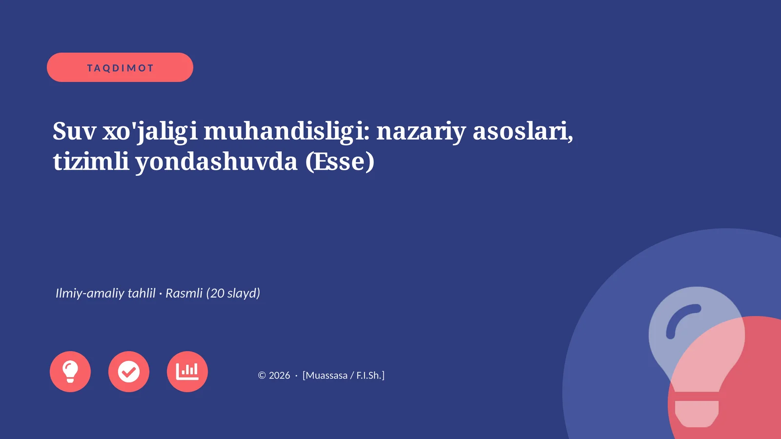 Suv xo'jaligi muhandisligi: nazariy asoslari, tizimli yondashuvda (Esse)