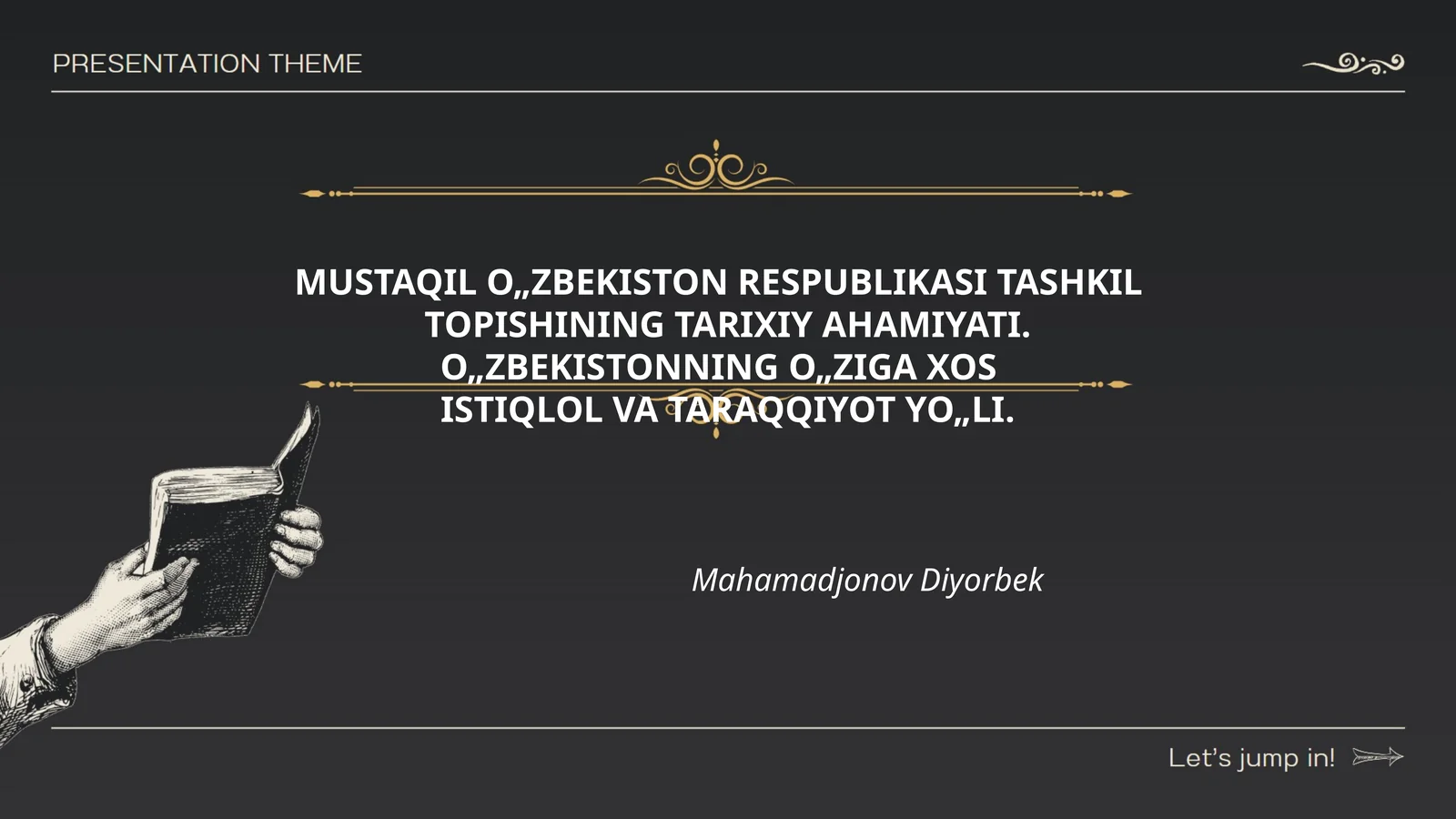 MUSTAQIL O„ZBEKISTON RESPUBLIKASI TASHKIL TOPISHINING TARIXIY AHAMIYATI. O„ZBEKISTONNING O„ZIGA XOS ISTIQLOL VA TARAQQIYOT YO„LI