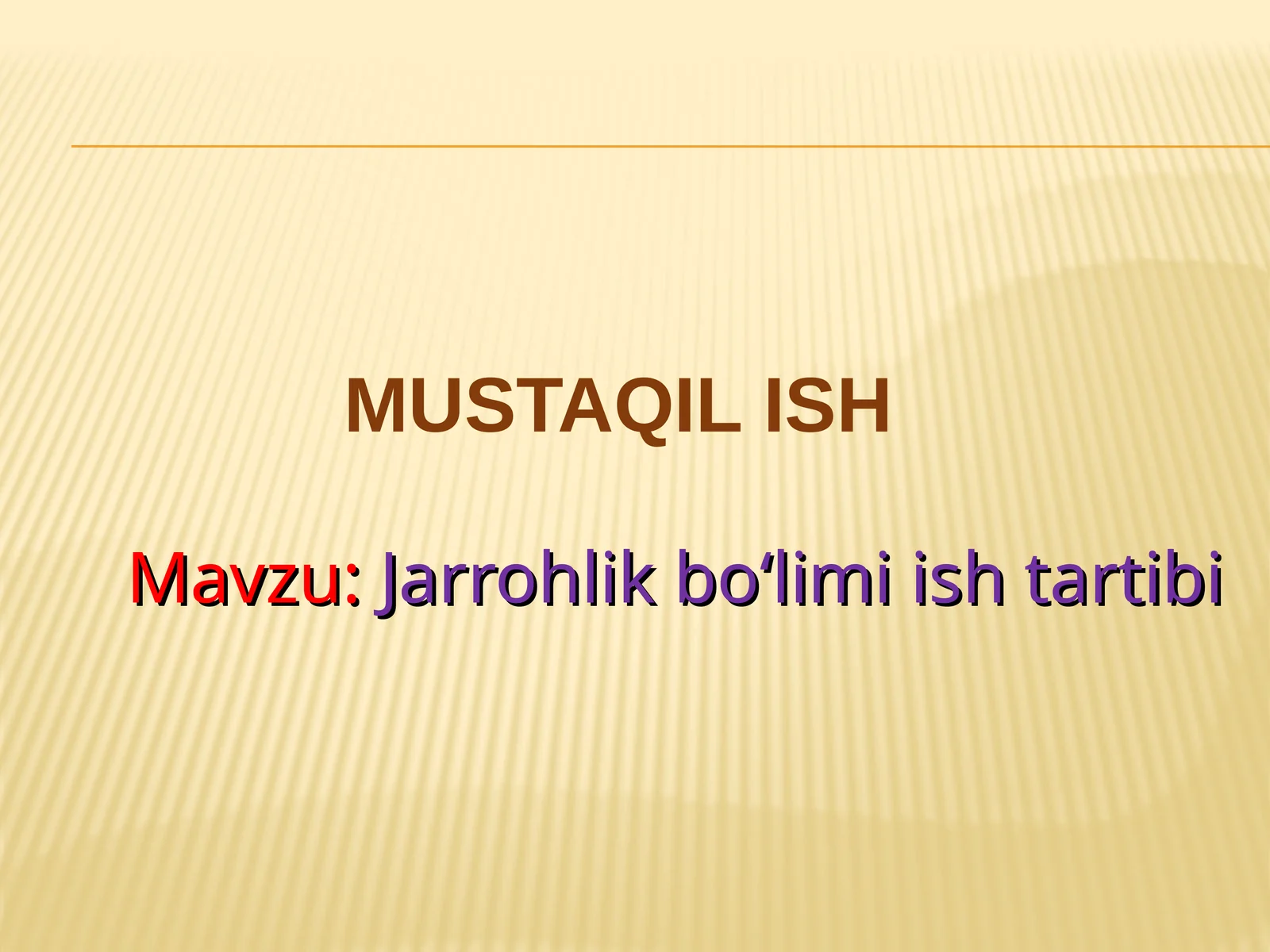 Jarrohlik boʻlimi ish tartibi