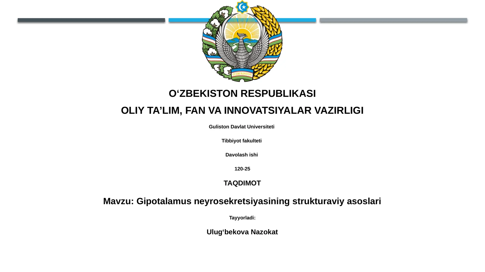 Gipotalamus neyrosekretsiyasining strukturaviy asoslari