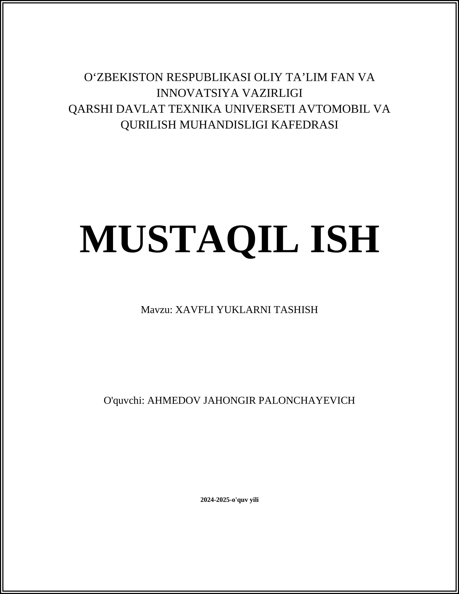 Xavfli yuklarni Tashish