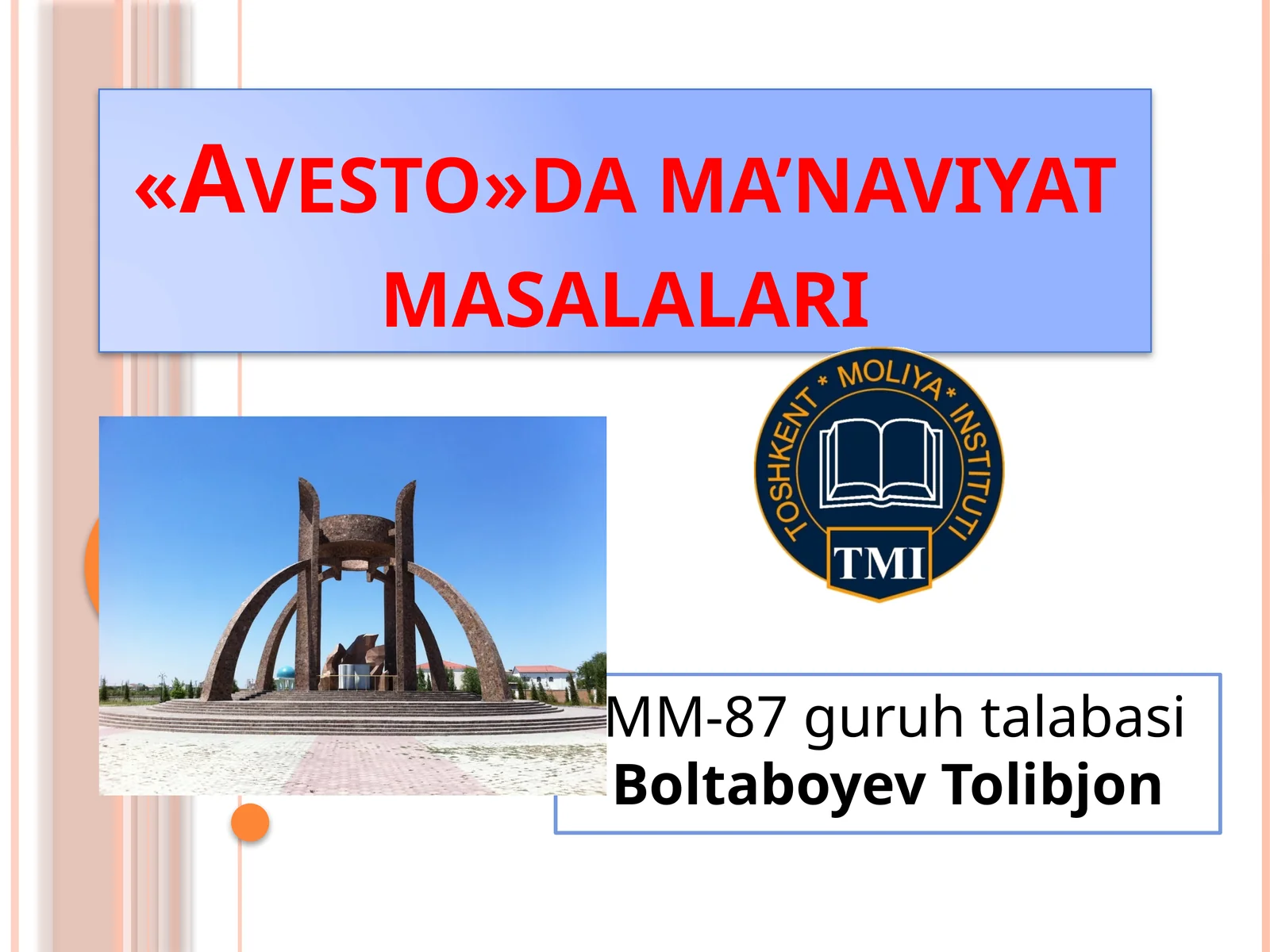 «Avesto»da ma’naviyat masalalari