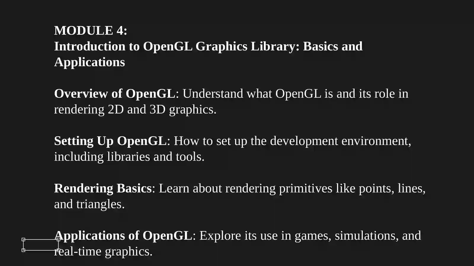 Introduction to OpenGL Graphics Library: Basics and Applications
