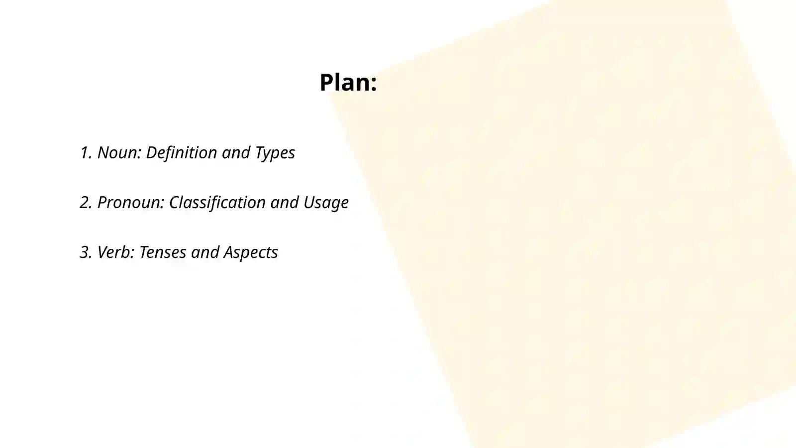 The typology of parts of speech in English and Native Language