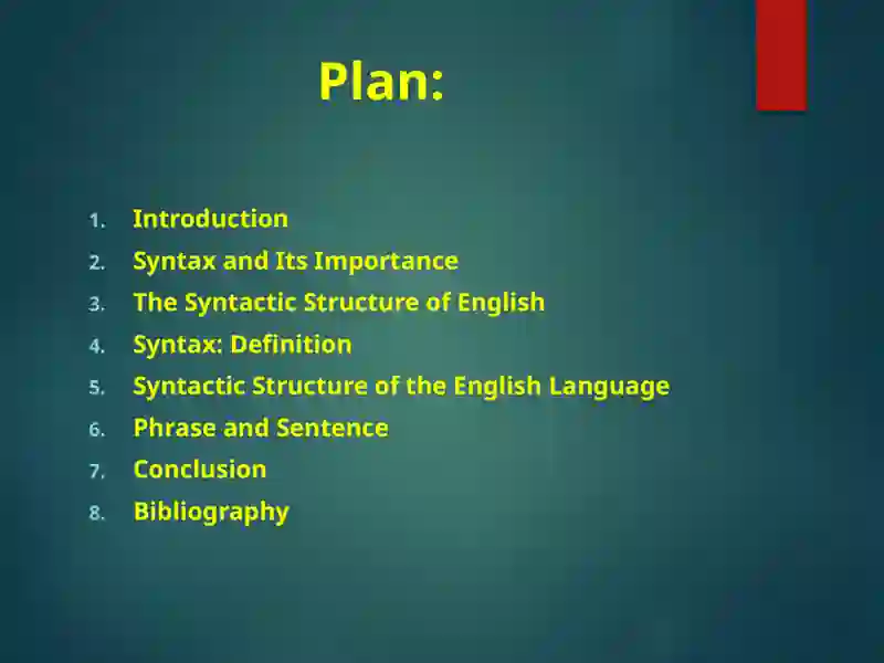 The syntax. Syntactic structure of the English language. The phrase and ...