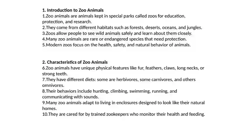 Introduction to Zoo Animals