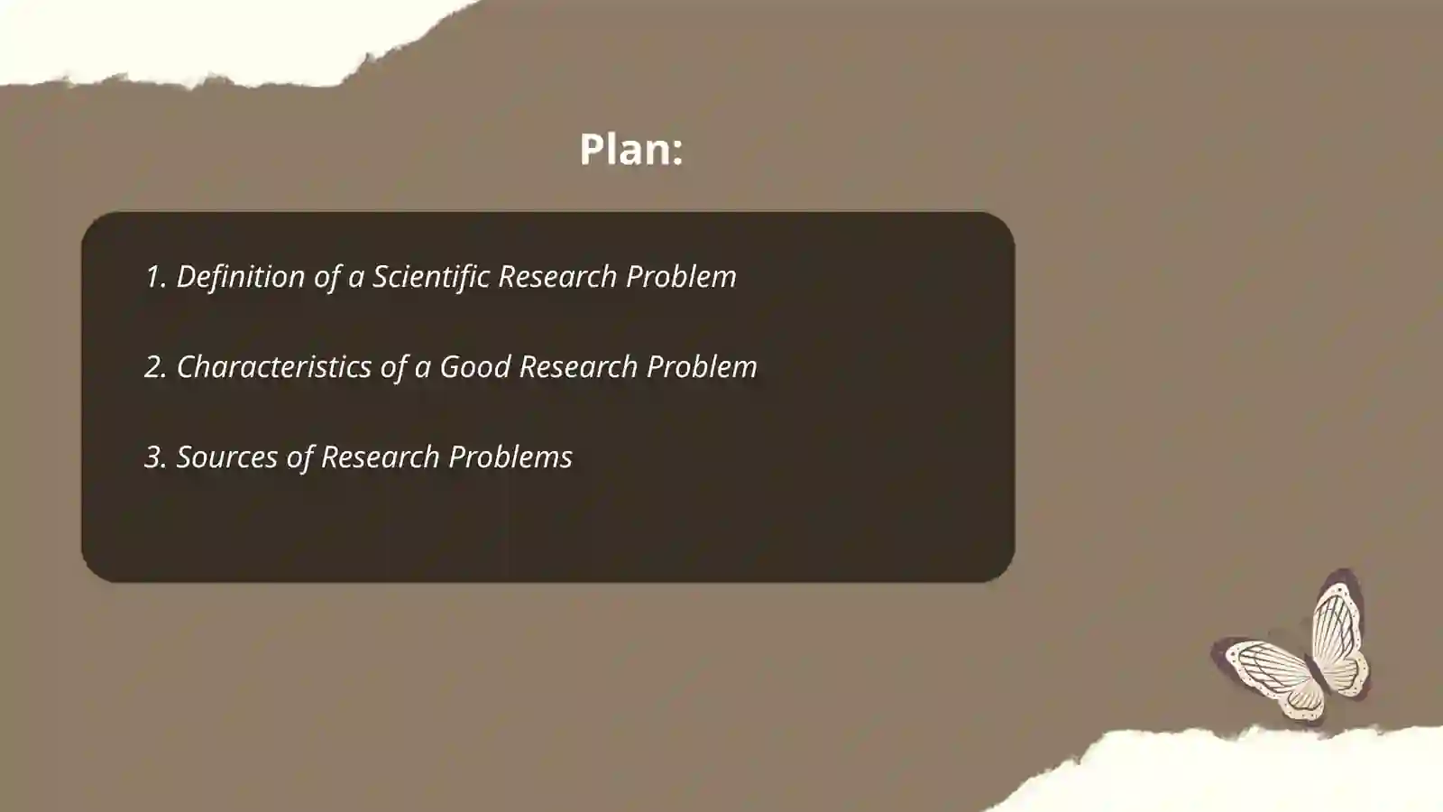 Components of scientific research problem