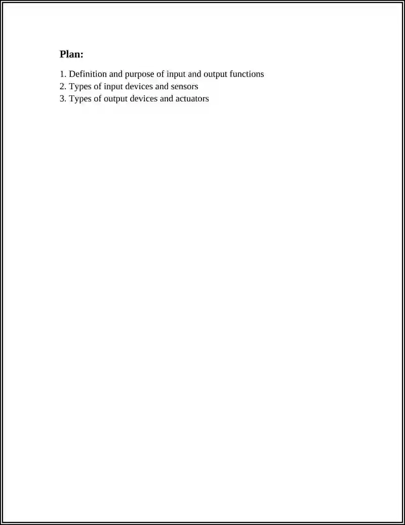 INPUT AND OUTPUT FUNCTION