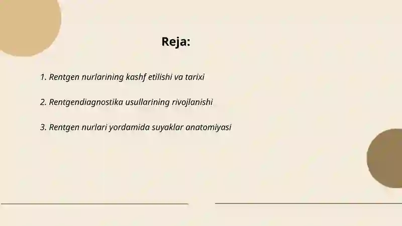 Rentgen nurlarining o'rganish tarixi, suyak va bog'imlar rivojlanishiga ...