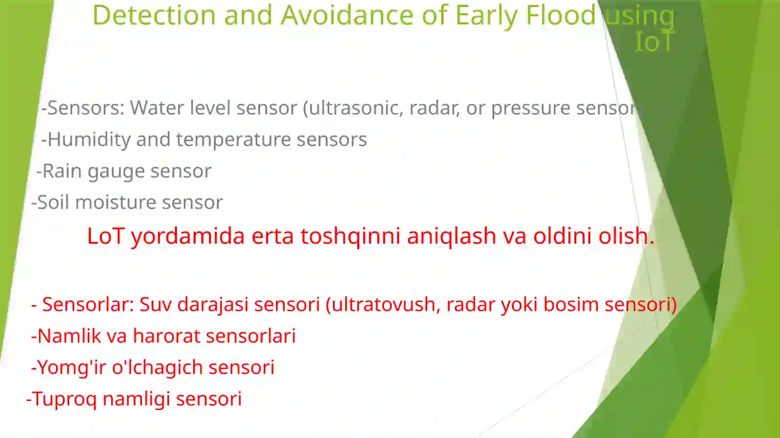 Detection and Avoidance of Early Flood using IoT
