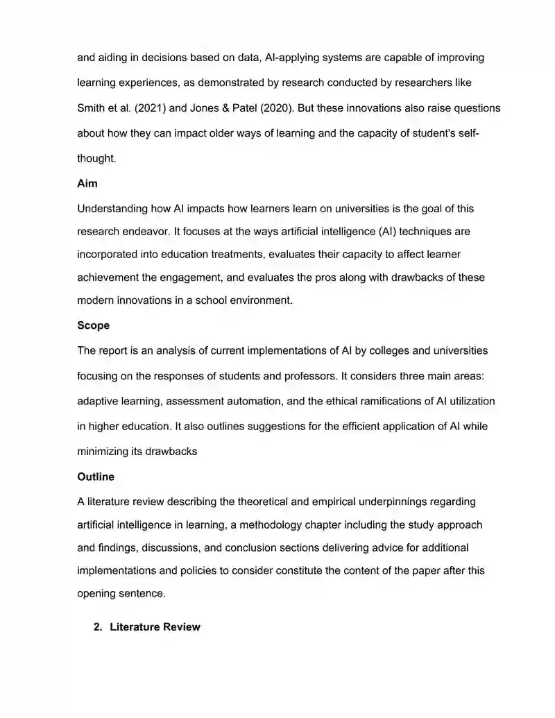 Impacts of Artificial intelligence on Students learning