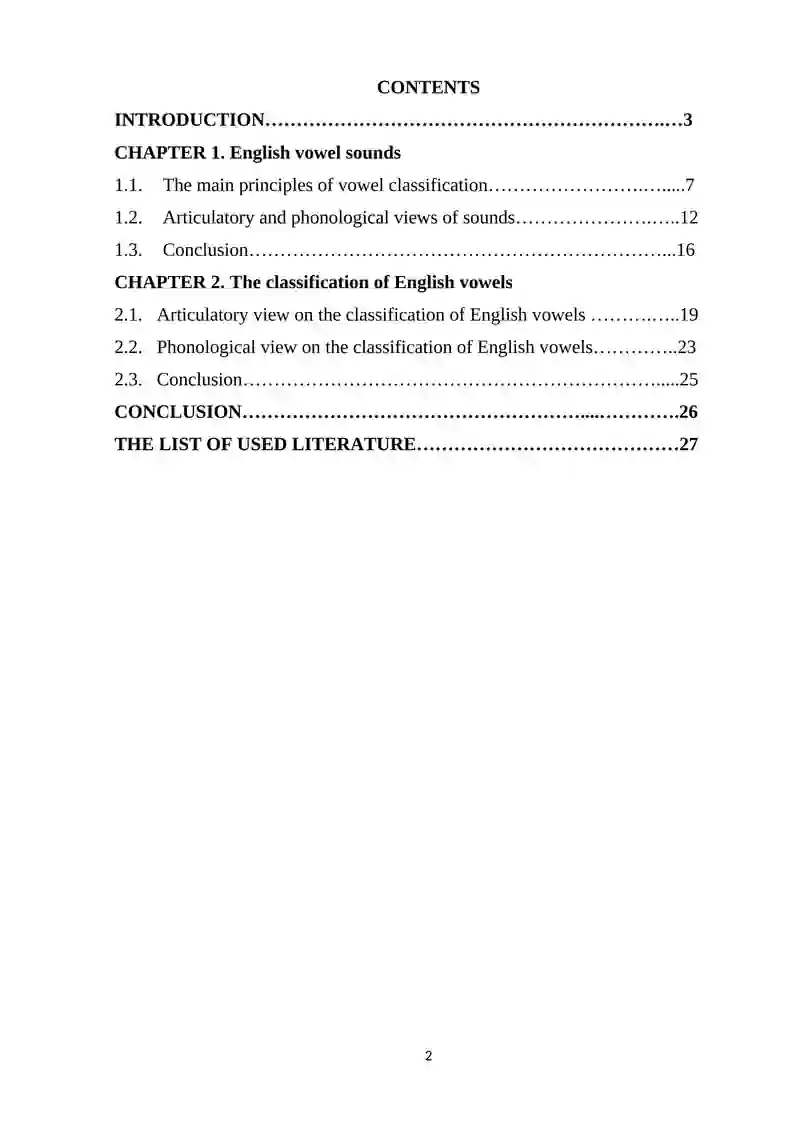 Articulatory and phonological views on the classification of English vowels