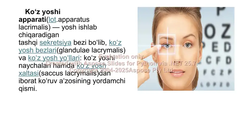 Ko‘z yoshi apparati(lot.apparatus lacrimalis)