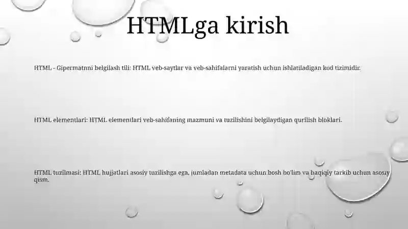 HTML Haqida Tushuncha