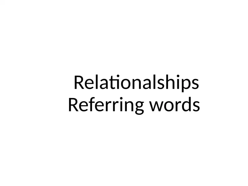 Categories of Reference Words