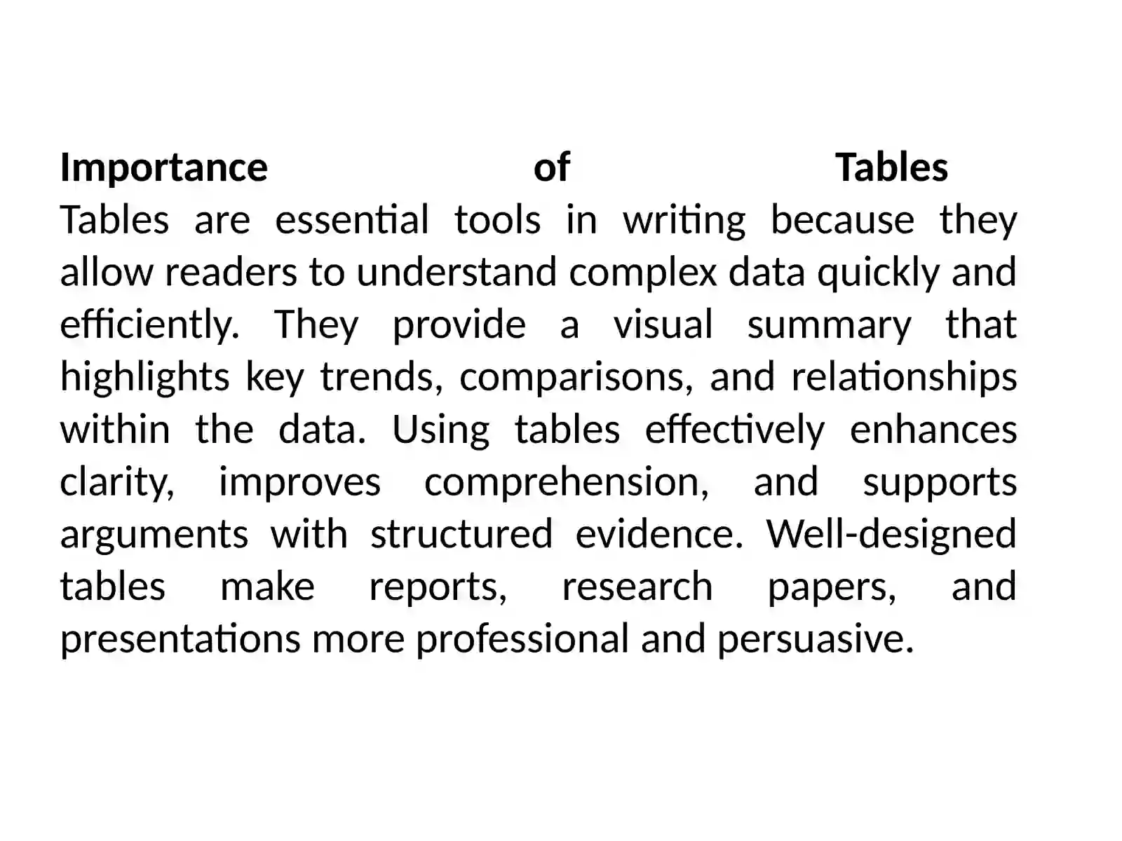 Key Components of a Well-Structured Table